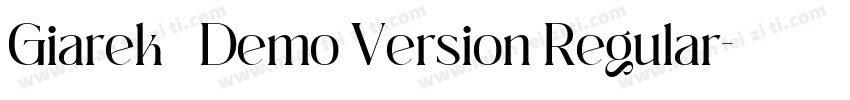 Giarek   Demo Version Regular字体转换